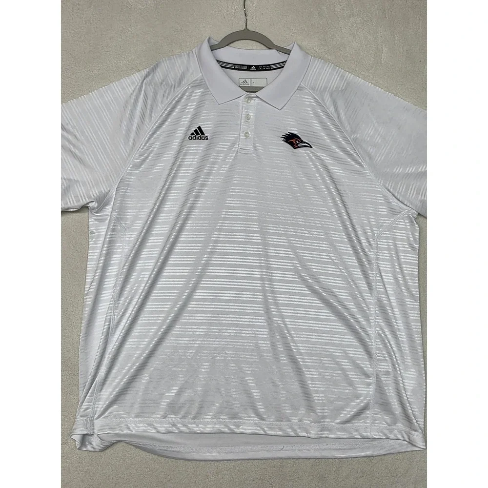 UTSA Roadrunners Polo Shirt Mens 3XL White NCAA Football Adidas Climacool‎ Coach